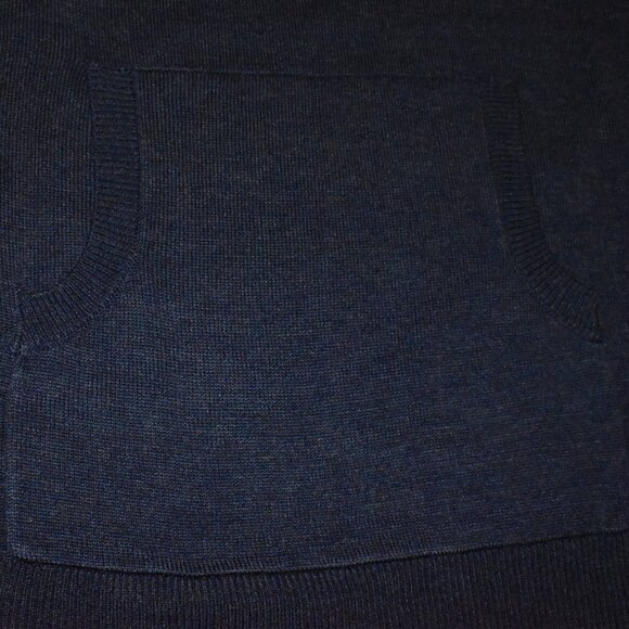 Magaschoni Cashmere Blend Pullover Hoodie Sweater Deep Navy Blue Size S - Picture 7 of 10